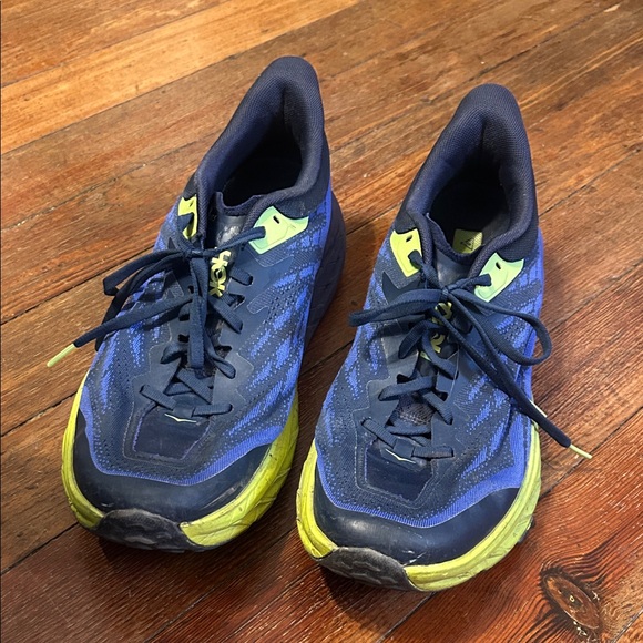 Hoka Navy and Lime Athletic Shoes